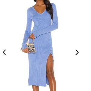Revolve Song of Style Laire Knit Dress in Blue Size Medium